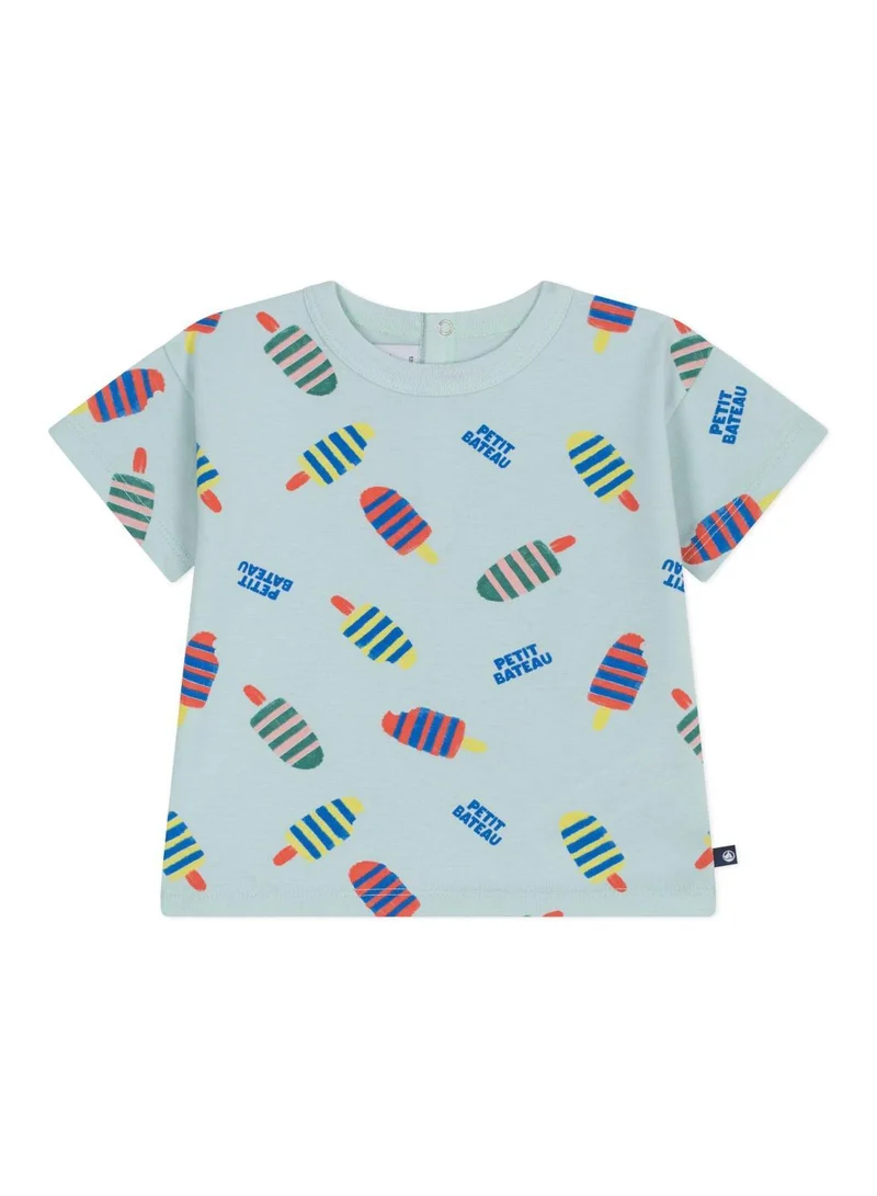بيتي باتو Babies' short-sleeved seagull-print cotton T-shirt